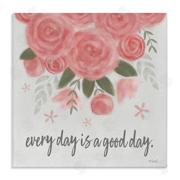stupell industries Kate Sherrill | Uplifting Pink Roses Flower Blossom Pattern Phrase Wall Art