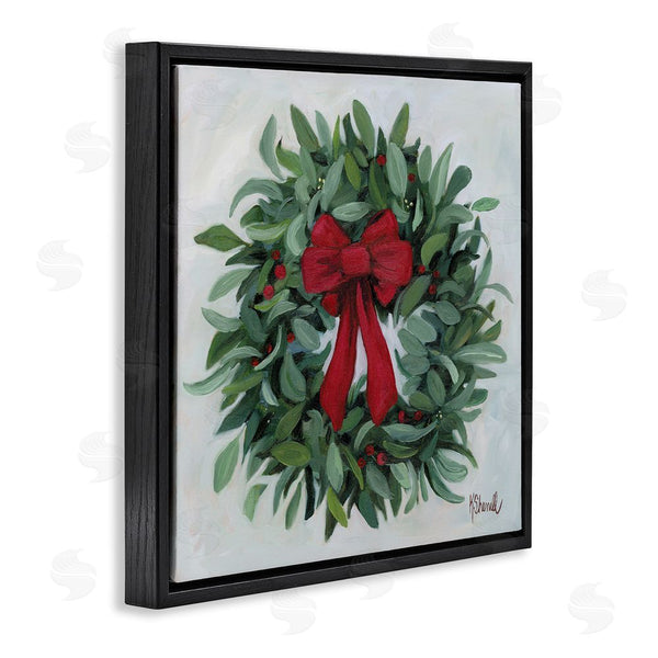 Stupell Industries Kate Sherrill | Wreath With Red Bow