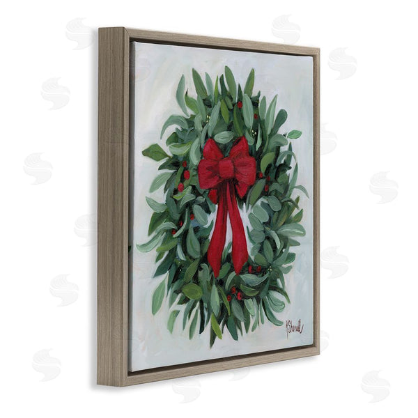 Stupell Industries Kate Sherrill | Wreath With Red Bow