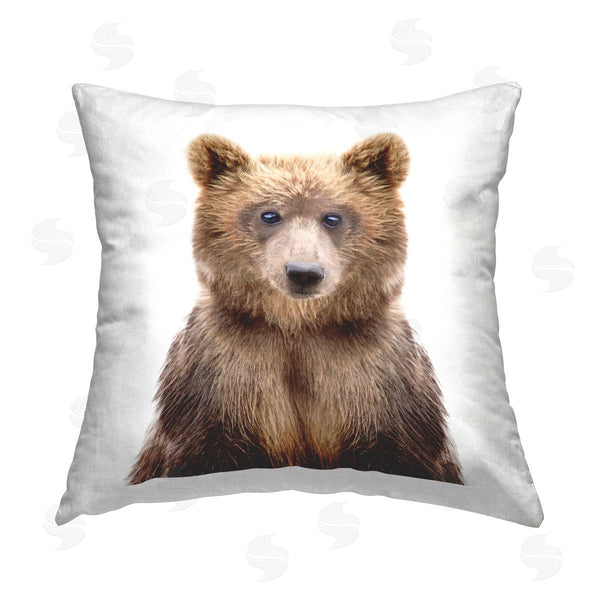 stupell industries Katherin Pienaar | Baby Bear Casual Face Portrait Printed Throw Pillow