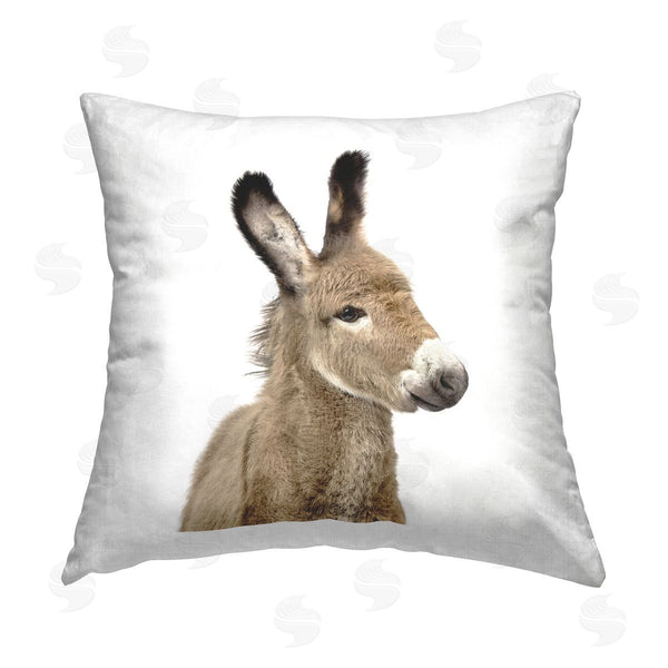 stupell industries Katherin Pienaar | Baby Donkey Farm Animal Smile Printed Throw Pillow