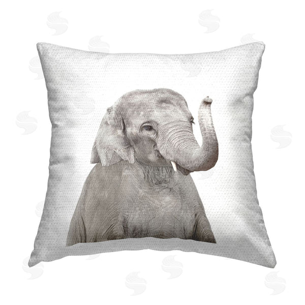 Stupell Industries Katherin Pienaar | Baby Elephant Grey Wildlife Animal Printed Throw Pillow