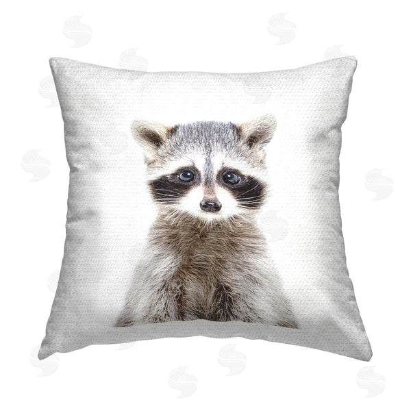 Stupell Industries Katherin Pienaar | Baby Raccoon Face Wildlife Animal Printed Throw Pillow