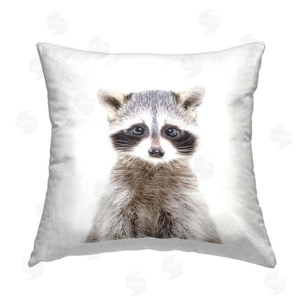stupell industries Katherin Pienaar | Baby Raccoon Face Wildlife Animal Printed Throw Pillow