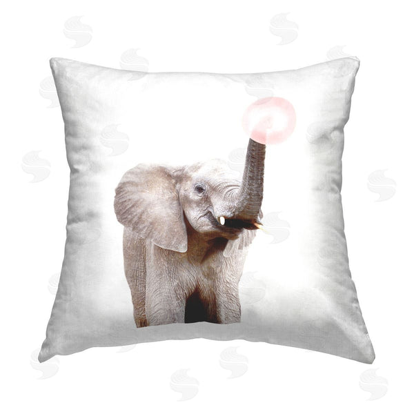 stupell industries Katherin Pienaar | Funny Elephant Bubblegum Trunk Printed Throw Pillow