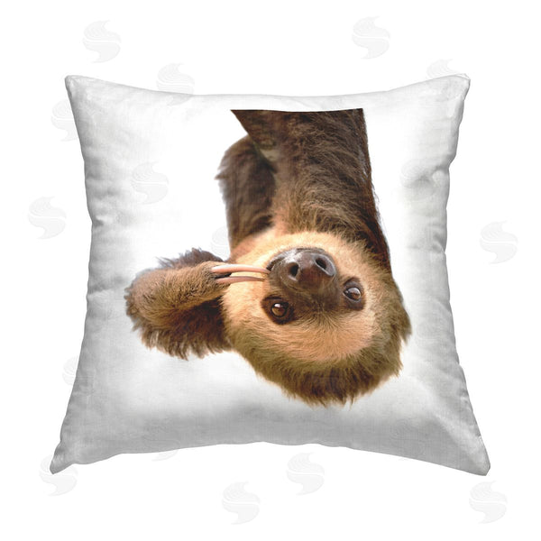 stupell industries Katherin Pienaar | Funny Sloth Upside Down Wildlife Printed Throw Pillow