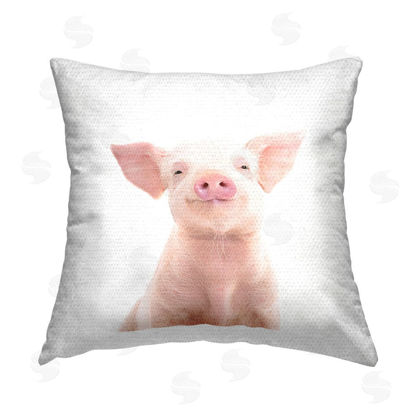 Stupell Industries Katherin Pienaar | Happy Pink Pig Farm Animal Printed Throw Pillow