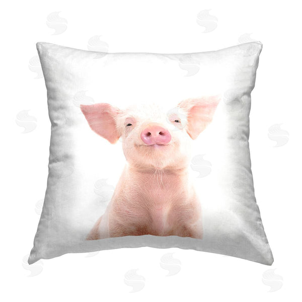 stupell industries Katherin Pienaar | Happy Pink Pig Farm Animal Printed Throw Pillow