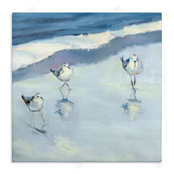 stupell industries Kathleen Broaderick | Blue Abstract Sandpipers Painting Wall Art