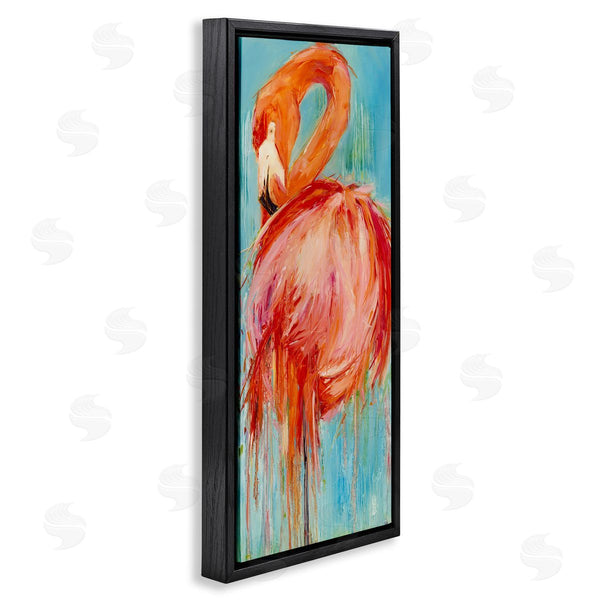 Stupell Industries Kathleen Broaderick | Bold Abstract Flamingo Painting Wall Art