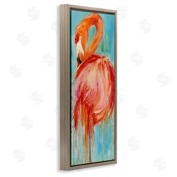 Stupell Industries Kathleen Broaderick | Bold Abstract Flamingo Painting Wall Art