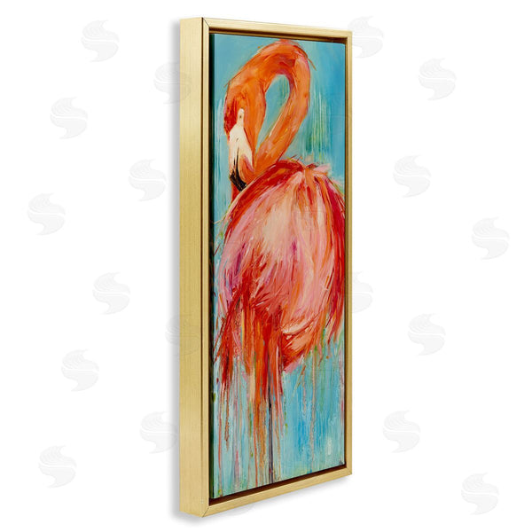 Stupell Industries Kathleen Broaderick | Bold Abstract Flamingo Painting Wall Art
