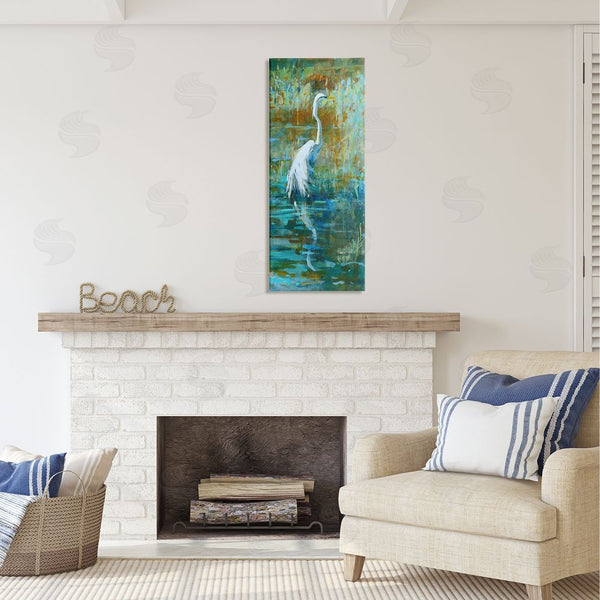 Stupell Industries Kathleen Broaderick | Egret Bird Swimming Pond Nature Wall Art