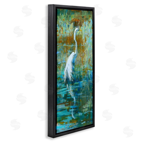 Stupell Industries Kathleen Broaderick | Egret Bird Swimming Pond Nature Wall Art