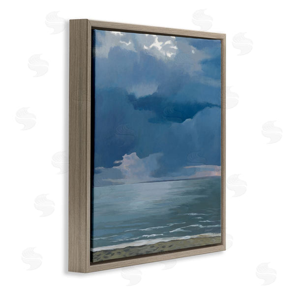 Stupell Industries Kathrine Lovell | Gloomy Cloud Beachscape Painting