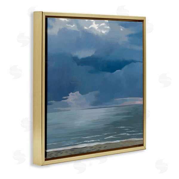 Stupell Industries Kathrine Lovell | Gloomy Cloud Beachscape Painting