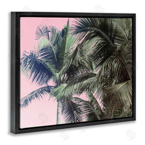 Stupell Industries Kathy Mansfield | Tropical Palm Tree Fronds Layered Tall Trees Pink Wall Art