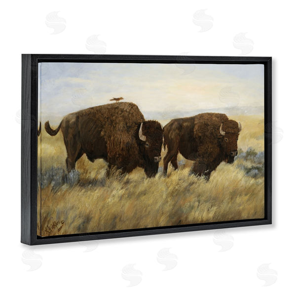 Stupell Industries Kathy Winkler  | Bison Duo With Perched Bird