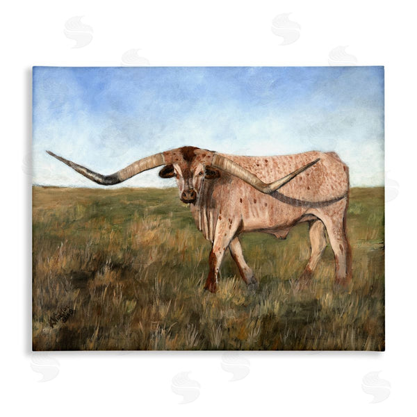 stupell industries Kathy Winkler  | Cattle with Beautiful Horns Wall Art