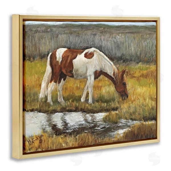 Stupell Industries Kathy Winkler  | Horse Drinking Water By Stream