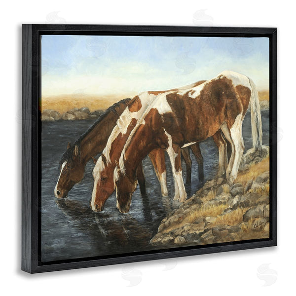 Stupell Industries Kathy Winkler  | Horse Trio Drinking Water