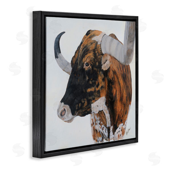 Stupell Industries Kathy Winkler | Longhorn Cattle Farmhouse Portrait Wall Art