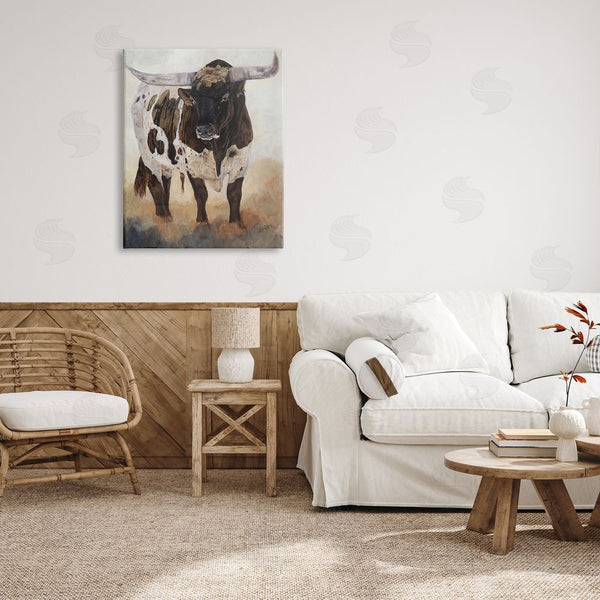 Stupell Industries Kathy Winkler | Longhorn Cattle Painting Wall Art