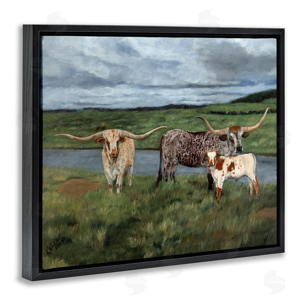 Stupell Industries Kathy Winkler  | Longhorn Cattle Trio