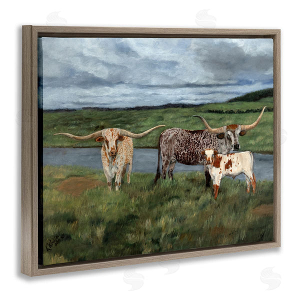 Stupell Industries Kathy Winkler  | Longhorn Cattle Trio