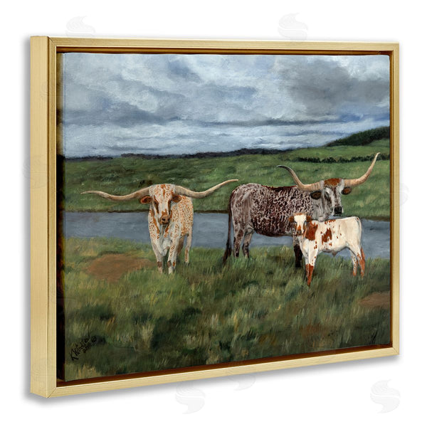 Stupell Industries Kathy Winkler  | Longhorn Cattle Trio