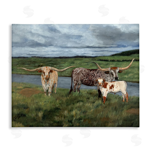 stupell industries Kathy Winkler  | Longhorn Cattle Trio