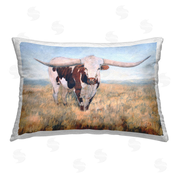 Stupell Industries Kathy Winkler | Rustic Longhorn Portrait Printed Throw Pillow