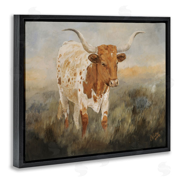 Stupell Industries Kathy Winkler  | Spotted Longhorn In Countryside