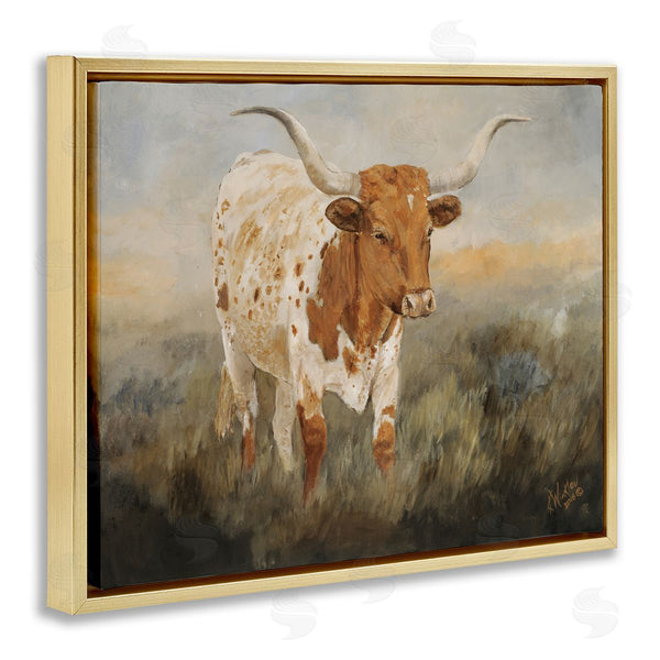 Stupell Industries Kathy Winkler  | Spotted Longhorn In Countryside
