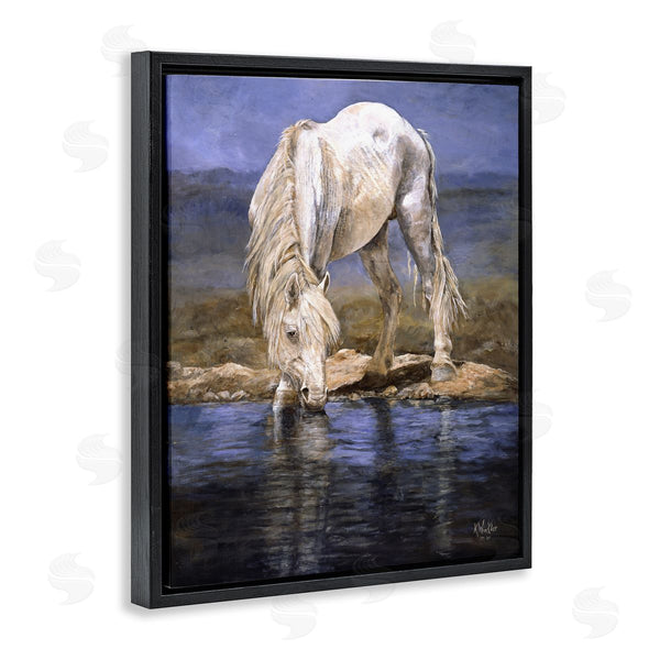 Stupell Industries Kathy Winkler  | White Horse At River's Edge