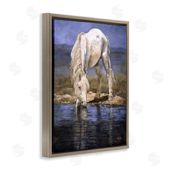 Stupell Industries Kathy Winkler  | White Horse At River's Edge