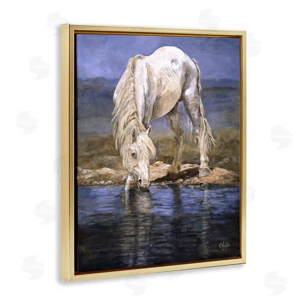 Stupell Industries Kathy Winkler  | White Horse At River's Edge