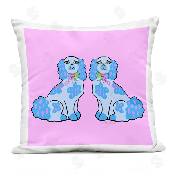 Stupell Industries Katie Conley | Blue Posh Poodles Printed Throw Pillow