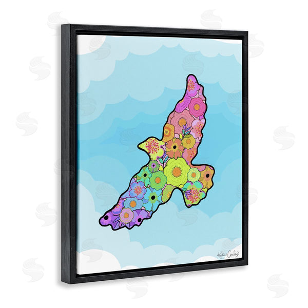Stupell Industries Katie Conley | Bright Floral Bird Outline