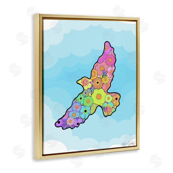 Stupell Industries Katie Conley | Bright Floral Bird Outline