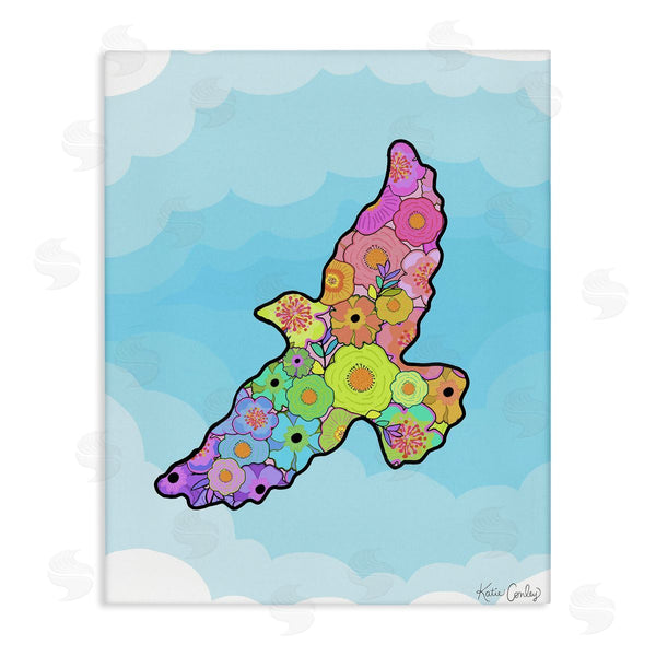 stupell industries Katie Conley | Bright Floral Bird Outline