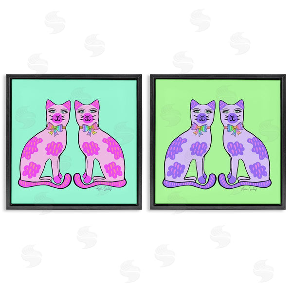 Stupell Industries Katie Conley | Bright Purple Cat Pairs