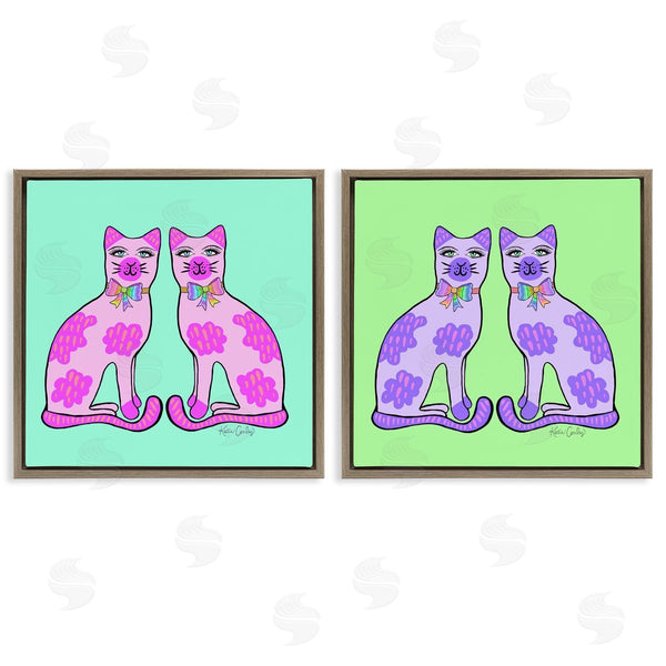 Stupell Industries Katie Conley | Bright Purple Cat Pairs