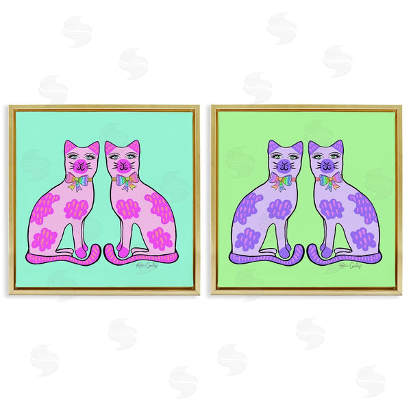Stupell Industries Katie Conley | Bright Purple Cat Pairs