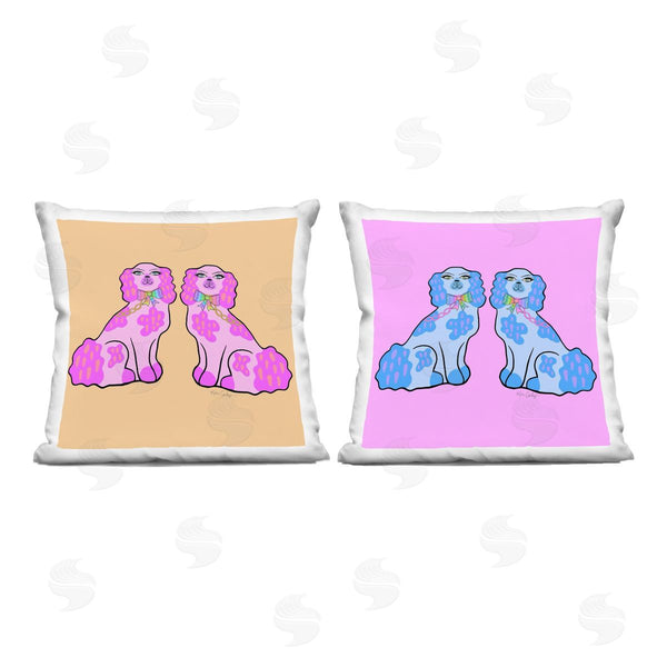 stupell industries Katie Conley | Bright Whimsy Dog Pairs Printed Throw Pillow Set