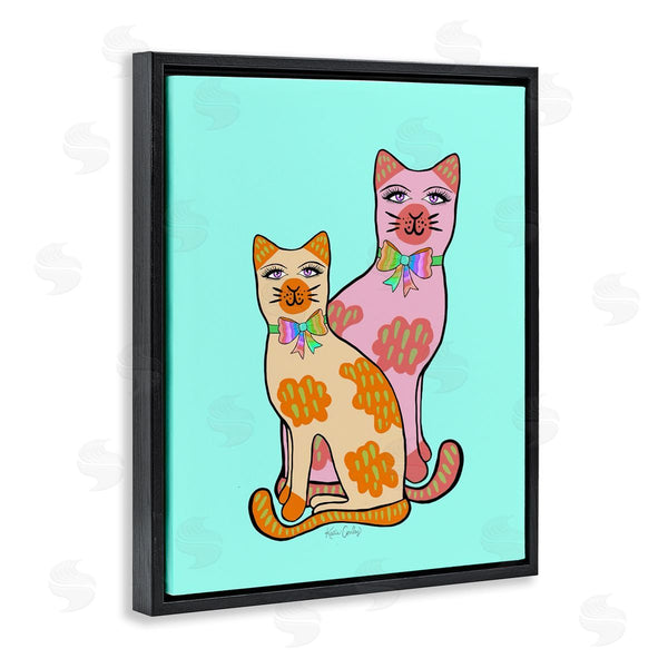 Stupell Industries Katie Conley | Funky Cats On Turquoise