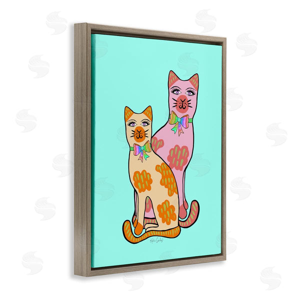 Stupell Industries Katie Conley | Funky Cats On Turquoise