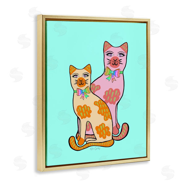 Stupell Industries Katie Conley | Funky Cats On Turquoise