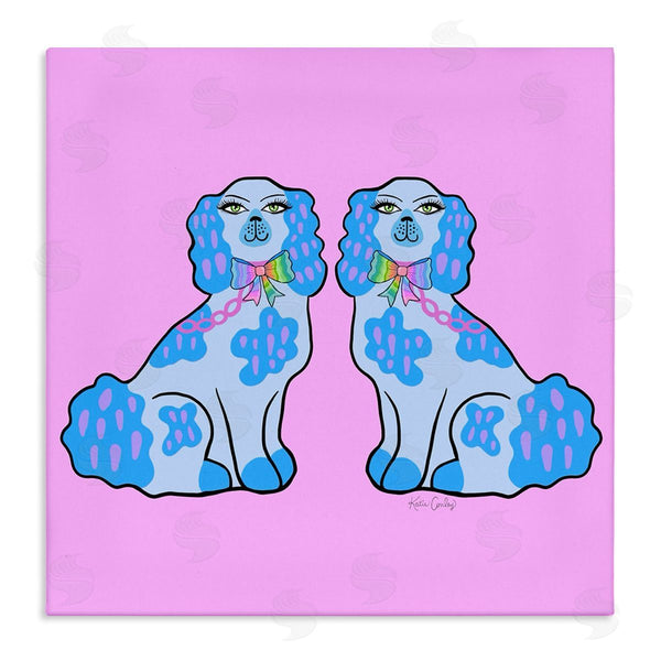 stupell industries Katie Conley | Funky Dogs Blue & Pink