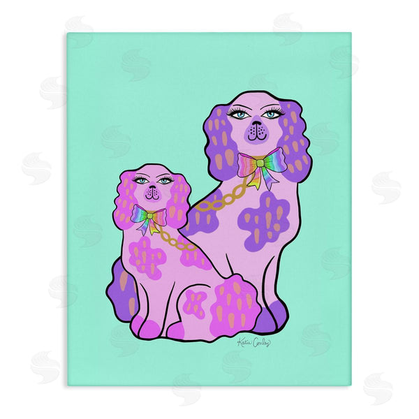 stupell industries Katie Conley | Funky Glam Dogs on Turquoise